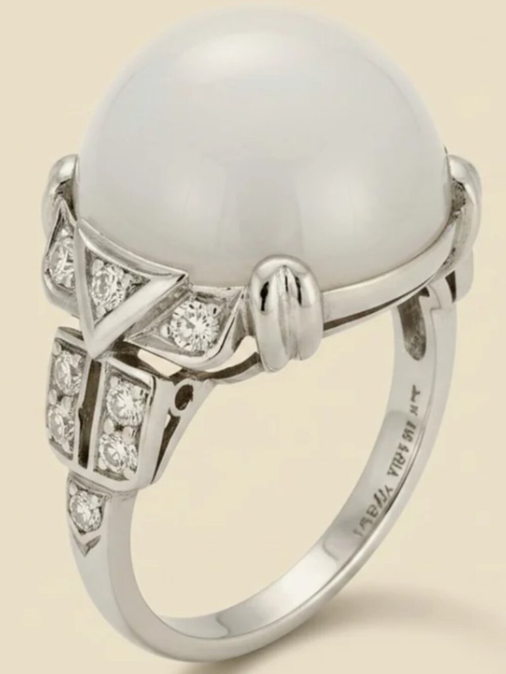 Art Deco Platinum Diamond Star Sapphire Bridal Registry Engagement Heirloom Ring
